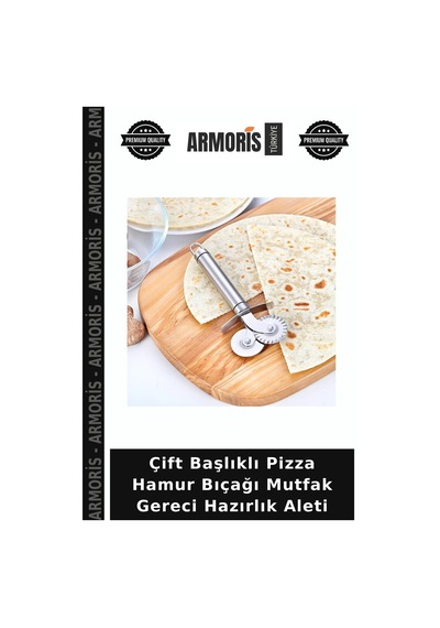 Çift Başlıklı Pizza Hamur Bıçağı Mutfak Gereci Hazırlık Aleti Belirtilmemiş