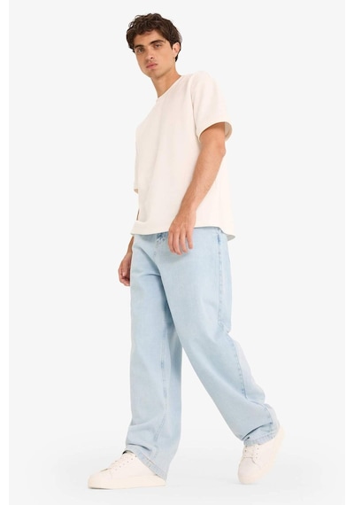 Defacto Skater Fit Geniş Paça Jean Yıkamalı Pantolon F5668ax25aunm39 Mavi