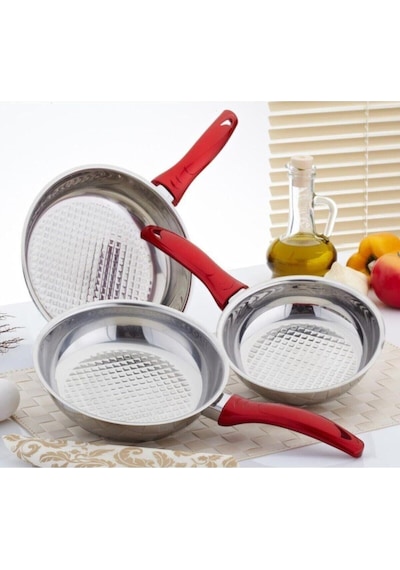 Gülsan Jasmin Çelik Tava Seti 3 Parça 16Cm 18Cm 20Cm