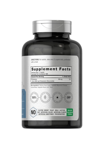 Horbäach Chelated Potassium Gluconate 595mg 300 Capsul.usa ...