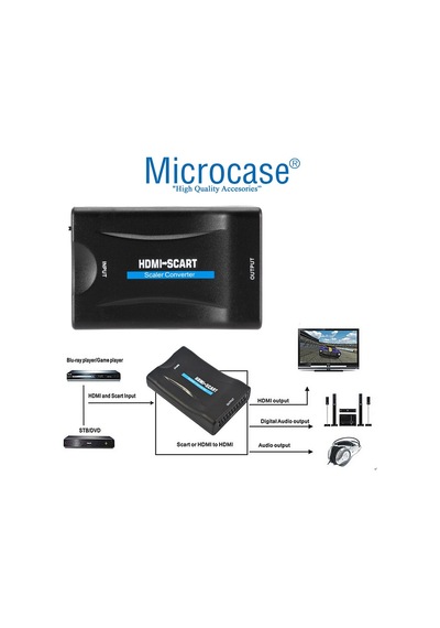 Microcase Hdmı To Scart Dönüştürücü Adaptör Siyah - Al2620