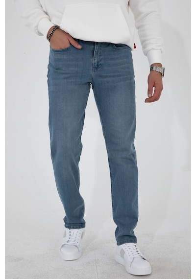 Hlt Jeans Hlthe003001 Taşlamalı Regular Fit Likralı Erkek Denim Kot Pantolon