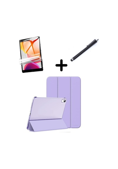 Apple Uyumlu iPad Air 11inç M2 2024 Kılıf Set Pu Deri Smart Tablet Kilifi Ekran Koruyucu + Kalem A2902 A2903 A2904