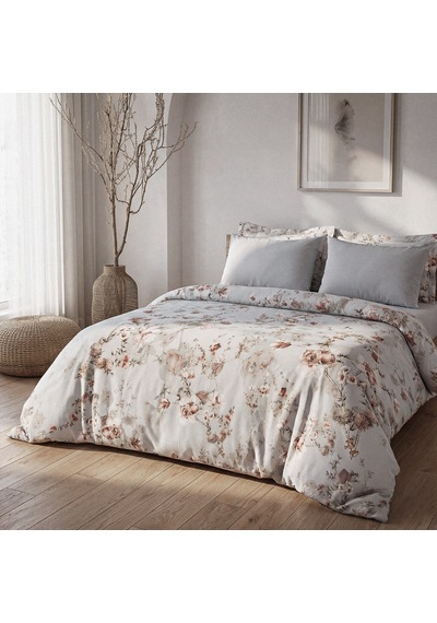 Bloomy Çiçek Senfonisi Çift Kişilik %100 Ege Pamuğu Nevresim Takımı - Çarşaflı - 4 Yastıklı Mint