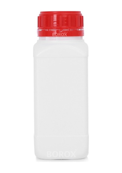 Borox Plastik Kare Şişe Kırmızı Kilit Kapaklı Sızdırmaz Numune Şişesi 100 x 500 ML