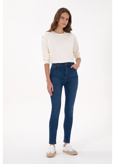 U.S. Polo Assn. Kadın Mavi Skinny Haigh Waist Fit Jean Pantolon 50316577-DN0022