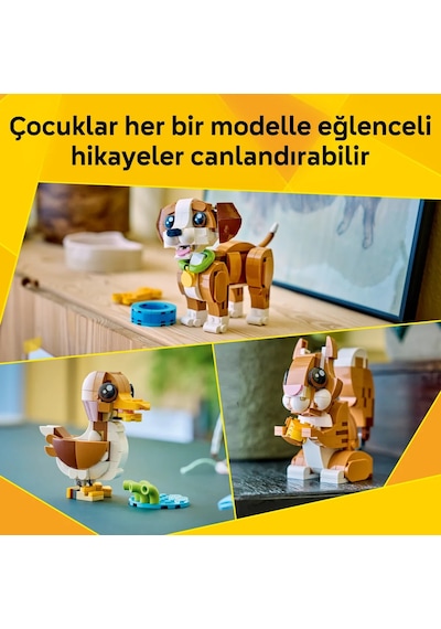 LEGO® Creator 3’ü 1 Arada Sevimli Hayvanlar: Oyunbaz Yavru Köpek 31382 – 8 Yaş Üzeri Çocuklar için Oyuncak Yapım Seti (336 Parça)
