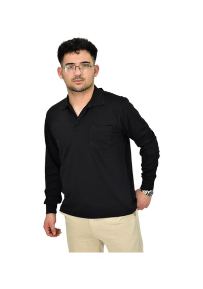 Dynamo Erkek Büyük Beden Mevsimlik Polo Yaka Sweatshirt 1-6830 Bgl-st04415 Siyah