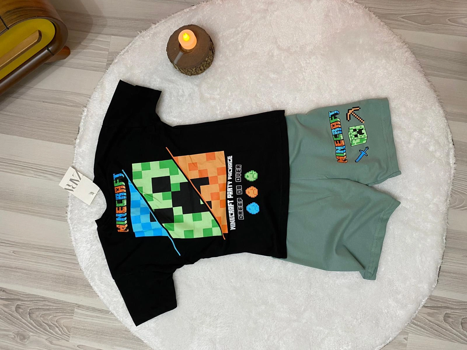 Cg Kids Minecraft Mükemmel Kaliteli Baskı Erkek Çocuk Alt Üst Tak Siyah - Mint Yeşili Cg Kids Minecraft Mükemmel Kaliteli Baskı Erkek Çocuk Alt Üst Tak Siyah - Mint Yeşili