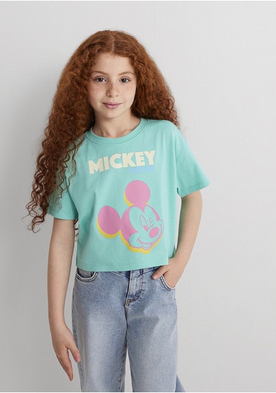 Mavi Mickey Mouse Baskılı Mavi Kız Çocuk T-shirt M7610332-71673 Mavi Mavi Mickey Mouse Baskılı Mavi Kız Çocuk T-shirt M7610332-71673 Mavi