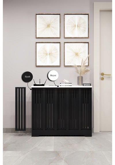 Dekoratif Petek Dolabı Kalorifer Peteği Kapatma Ünitesi Modern Tasarım İç Ölçü 96 Cm Dış Ölçü 100 Cm Petek 96 Siyah Üstü Beyaz D2 Dekoratif Petek Dolabı Kalorifer Peteği Kapatma Ünitesi Modern Tasarım İç Ölçü 96 Cm Dış Ölçü 100 Cm Petek 96 Siyah Üstü Beyaz D2