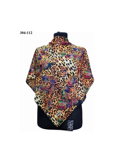 Sharell Leopar Desenli Soft Pamuk Eşarp 304-112 Çok Renkli