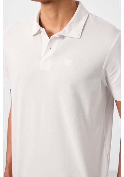 Tommy Life Ekru Standart Kalıp Basic Polo Yaka Erkek T-shirt - 87748