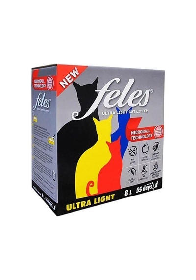 Feles Ultra Light Aktif Karbonlu Tozsuz Topaklanan Bentonit Kedi Kumu 8 Lt
