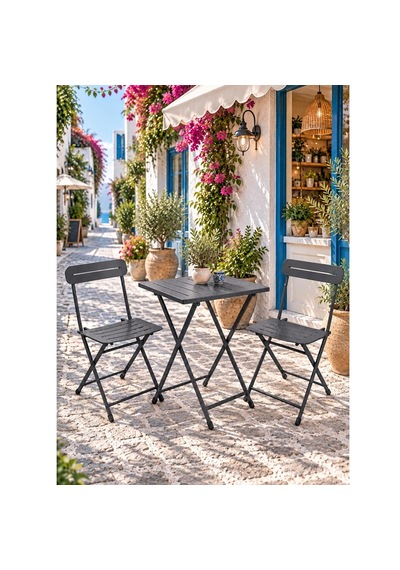 Katlanır Metal Balkon Bahçe Bistro Masa Sandalye Seti 2 Kişilik 1 Masa 2 Sandalye Füme 1647 Katlanır Metal Balkon Bahçe Bistro Masa Sandalye Seti 2 Kişilik 1 Masa 2 Sandalye Füme 1647