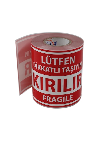 Büyük Boy Dikkat Kırılır Etiketi Fragile Label 100mm X 150mm 250 Adet