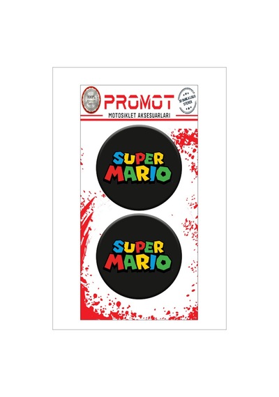 Süper Mario Tasarımlı 3d Kabartmalı Damla Logo Sticker 5cm 01