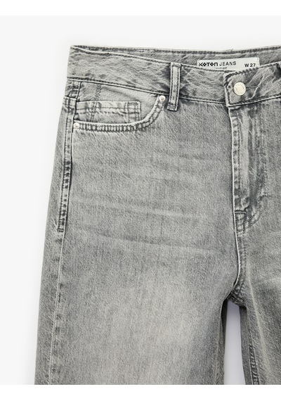 Koton Pamuklu Normal Bel Düğmeli Düz Paça Denim Pantolon - Straight Fit Jean Gri 6sal40218md Koton Pamuklu Normal Bel Düğmeli Düz Paça Denim Pantolon - Straight Fit Jean Gri 6sal40218md