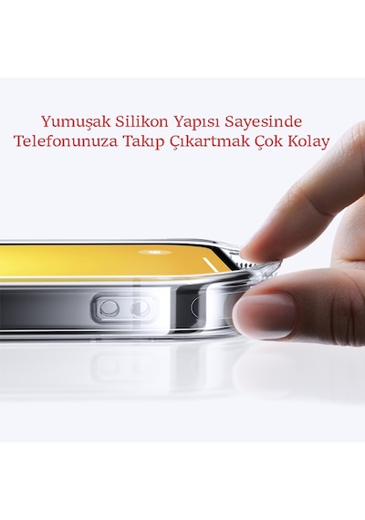 Apple Uyumlu iPhone 15 Pro Max Şeffaf Kılıf Kamera Korumalı 0.7mm Fit Silikon