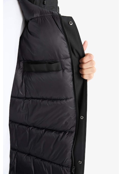 Defacto Su İtici Regular Fit Kapüşonlu Çift Cepli Fermuarlı Çıtçıtlı Mont F5701ax25wnbk27 Siyah-bk27
