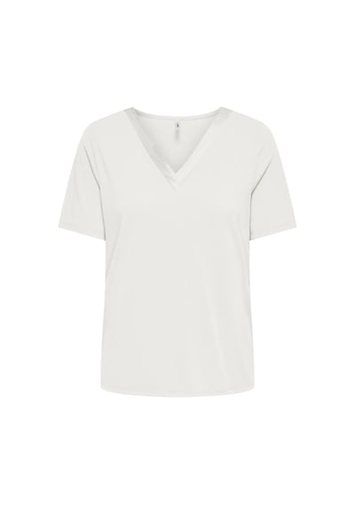Only Onlfree S/s Split V-neck Top Jrs Kadın T-shirt 15368626 Ekru