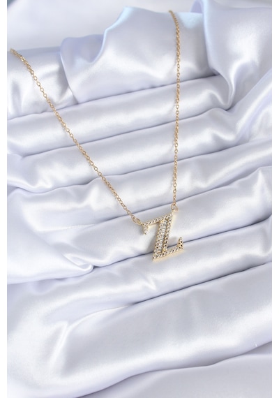 Ezoconcept 316l Çelik Gold Renk Z Harf Model Zirkon Taşlı Kadın Kolye Çok Renkli
