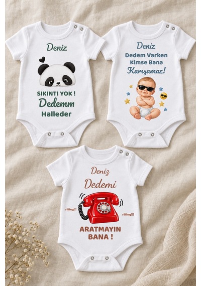 Babylimon İsme Özel Dede Yazılı 3 Lü Bebek Zıbın Seti, %100 Pamuk Beyaz Kısa Kollu Çıtçıtlı Beyaz - 929893111 Beyaz Babylimon İsme Özel Dede Yazılı 3 Lü Bebek Zıbın Seti, %100 Pamuk Beyaz Kısa Kollu Çıtçıtlı Beyaz - 929893111 Beyaz