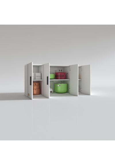 Kenzlife Hazır Mutfak Merlanda Byz 060 120 32 Mutfak Banyo Dolabı Kapaklı Raflı