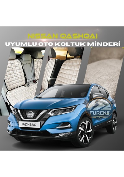 Nissan Qashqai Bej Tay Tüyü Cepli & Terletmez Sırtlı Oto Koltuk Minder Seti - Koruma Kılıfı  Ön & Arka Set
