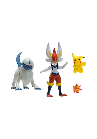 Pokemon Battle Aksiyon Figür Ve Figür 3'lü Set Pikachu & Cinderace & Absol Pokemon
