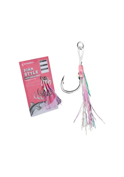 Ecooda Pink Style Light Jigging Single Hooks 8 Numara