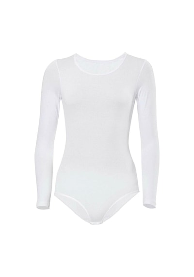 Fevien Likralı Uzun Kollu Body 4058 Beyaz
