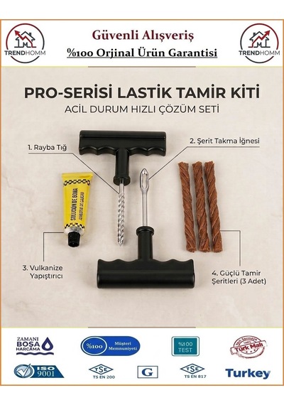 Trendhomm Lastik Tamir Seti - Patlak Lastik Fitil Atma Kiti