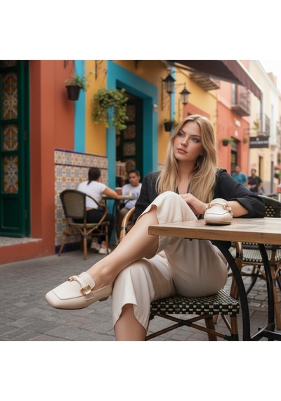 Aska Shoes Günlük Tokalı Babet 2025aska005 Bej