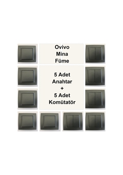 Ovivo Mina Füme 5 Adet Anahtar + 5 Adet Komütatör