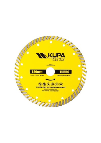 Kupa Turbo Kanallı Elmas Testere - 180 MM.