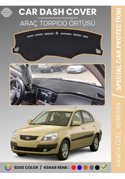 Kia Rio Pride 2005-2011 Torpido Örtüsü Ön Panel Halı Torpido Koruma Tam Uyum Araca Özel Kaymaz - 635 Stiloto