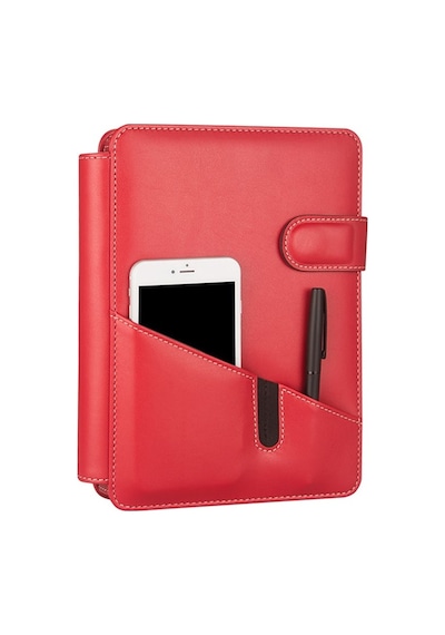 Organizer Ajanda Tarihsiz Kareli 4 Halkalı 20x26 CM - Kırmızı
