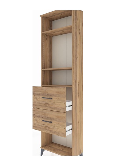 Arges Dolap 3 Raflı 2 Çekmeceli 60x30x221 Çam-çam Çam