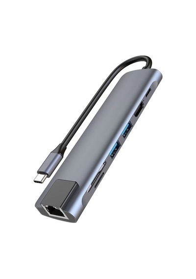 Winex 7in1 USB Type-C Hub Port Adaptör HDMI USB Ethernet PD Giriş