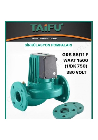 Taifu Grs 65/11 F Sirkülasyon Pompası 380 Volt, 1500 Watt Gövde Uzunluğu 340 Mm