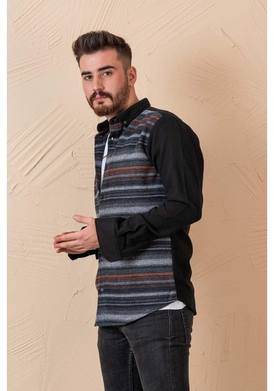 Advante Slimfit Parça Desenli Erkek Oduncu Gömlek (509437476)