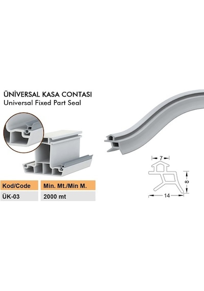 Üniversal Kasa Kanat Contası Uk-03 Fitili / % 100 Yerli Üretim /