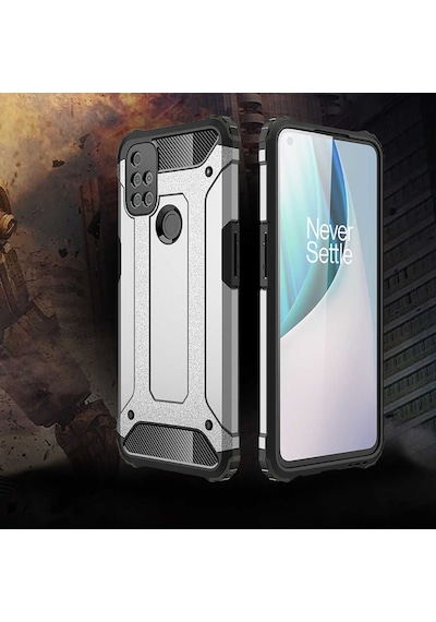 Noktaks - One Plus Nord N10 5g Uyumlu - Kılıf Çift Katman Zırh Tank Crash Military Kapak - Gold