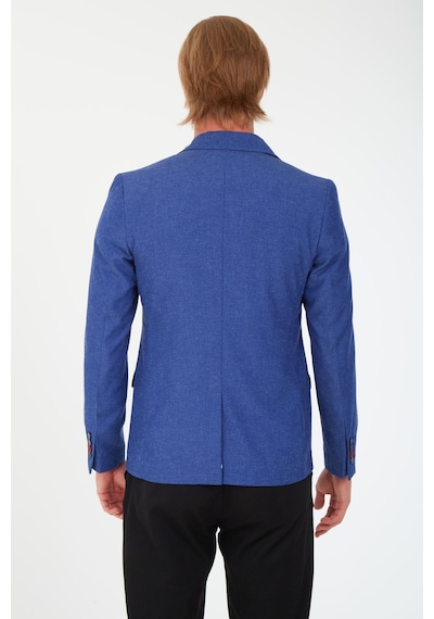 Sposo 5110 Dar Kalıp Yarım Astarlı İndigo Erkek Blazer Ceket İndigo