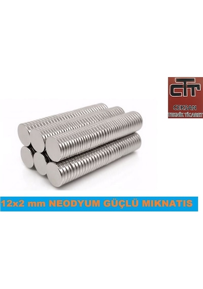 Neodyum Miknatis D12X 2 Mm 50 Adet Ekstra Kuvvetli