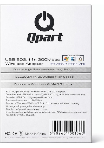 Qpart Çift Antenli Usb Wifi Adaptör