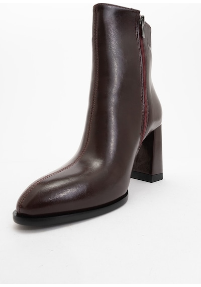 Luvishoes Luvi Shoes Jewel Bordo Cilt Kadın Topuklu Bot Bordo