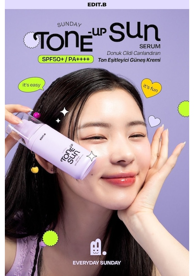 Edıtb Makyaj Bazı Olarak Da Kullanılabilen Nemlendirici Aydınlatıcı Etkili Edıt.b Tone-up Sun Serum Spf50