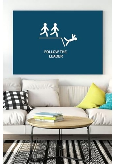 Pster16846 Lideri Takip Et Eğlenceli Mizahi Kanvas Tablo 30 X 40